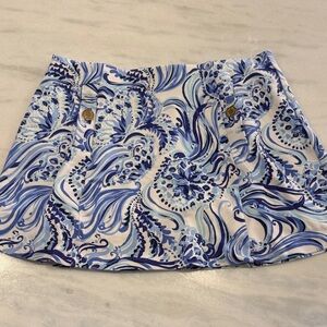 Lilly Pulitzer Blue and White Swirl Mini Madison Skort “Don’t Be Jelly”